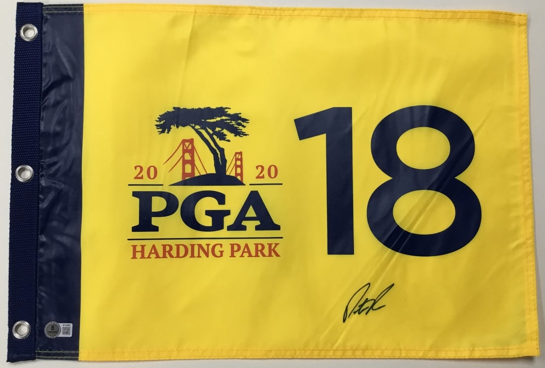 Patrick Reed Signed 2020 PGA Harding Park Flag Beckett Authenticated (1 of 4)