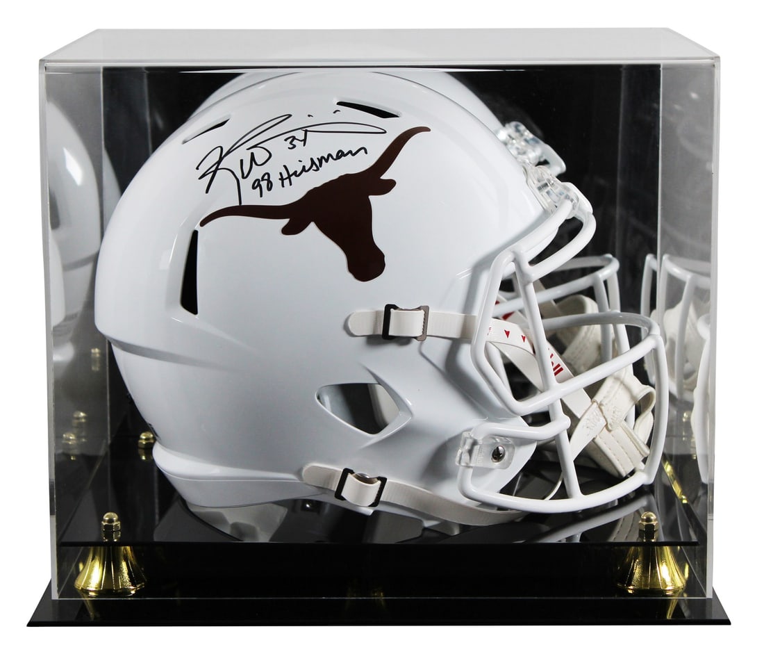 Ricky Williams Signed Texas Longhorns Full Size Speed Helmet with Display Case BAS: Ricky Williams Signed Texas Longhorns Full Size Speed Helmet with Display Case BAS Celebrate the legacy of Heisman Trophy winner Ricky Williams with this authentic signed full-size Speed replica helme