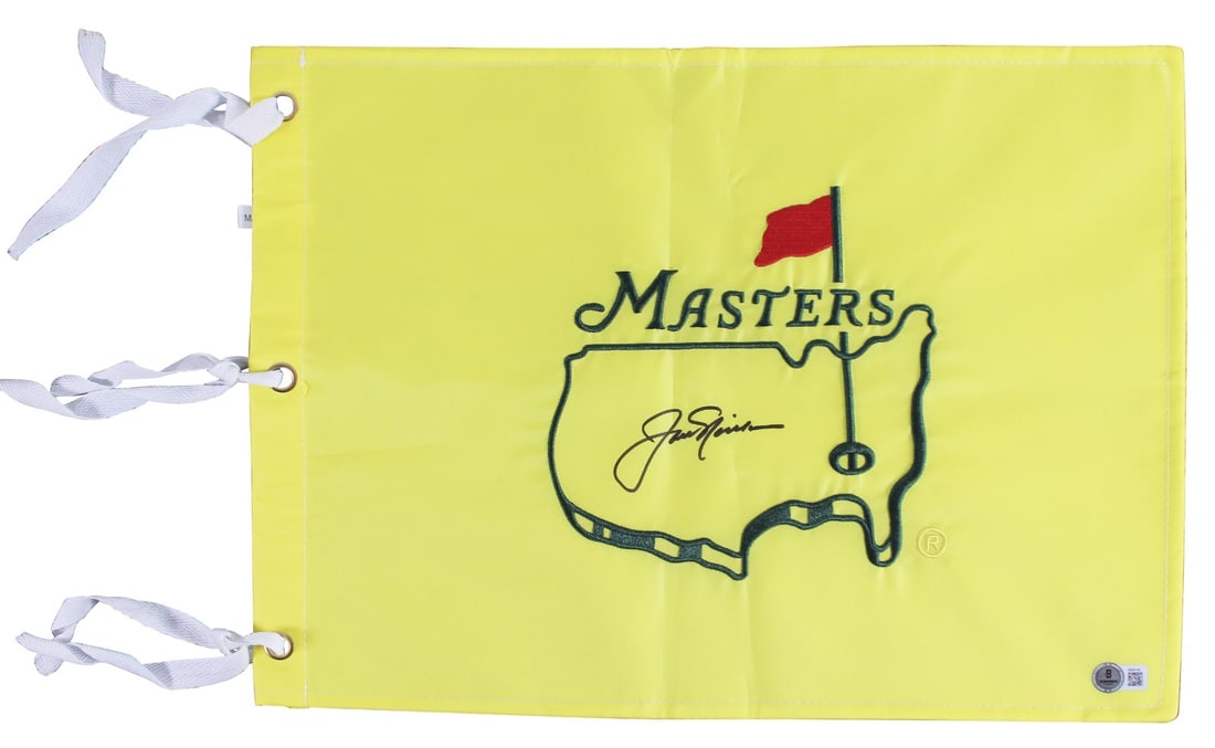 Jack Nicklaus Signed Yellow Masters Pin Flag with Beckett COA (1 of 4)