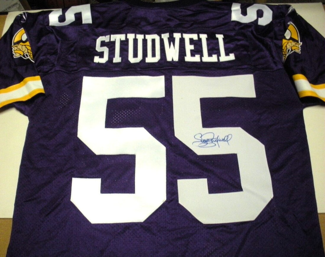 Scott Studwell Signed Minnesota Vikings Reebok Jersey with COA: Scott Studwell Signed Minnesota Vikings Reebok Jersey with COA This officially licensed Reebok jersey features the signature of NFL player James Lofton, a celebrated figure in football history. With i