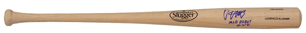 Oneil Cruz Signed Louisville Slugger Blonde Bat with MLB Debut Inscription BECKETT COA: Oneil Cruz Signed Louisville Slugger Blonde Bat with MLB Debut Inscription BECKETT COA This is a signed Louisville Slugger Pro Stock blonde baseball bat by Oneil Cruz, featuring the inscription 'MLB D