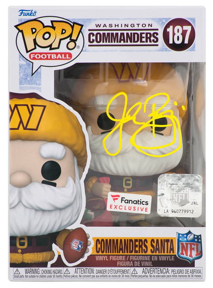 John Riggins Signed Funko Pop Doll #187 Washington Commanders with COA: John Riggins Signed Funko Pop Doll #187 Washington Commanders with COA Celebrate your love for football and collectibles with this John Riggins signed Washington Commanders 'SANTA' Funko Pop Doll #187