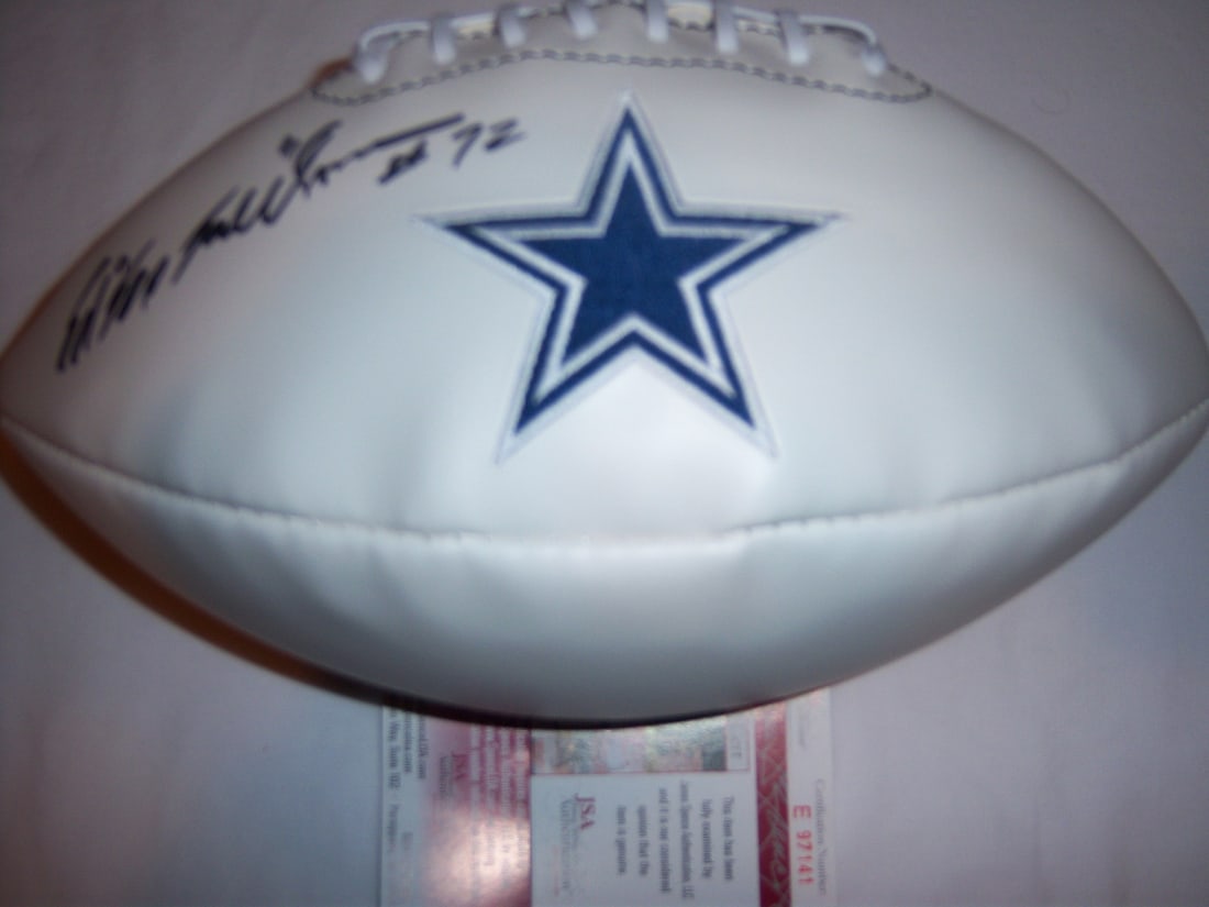 Ed Too Tall Jones Signed Football with JSA COA (1 of 2)