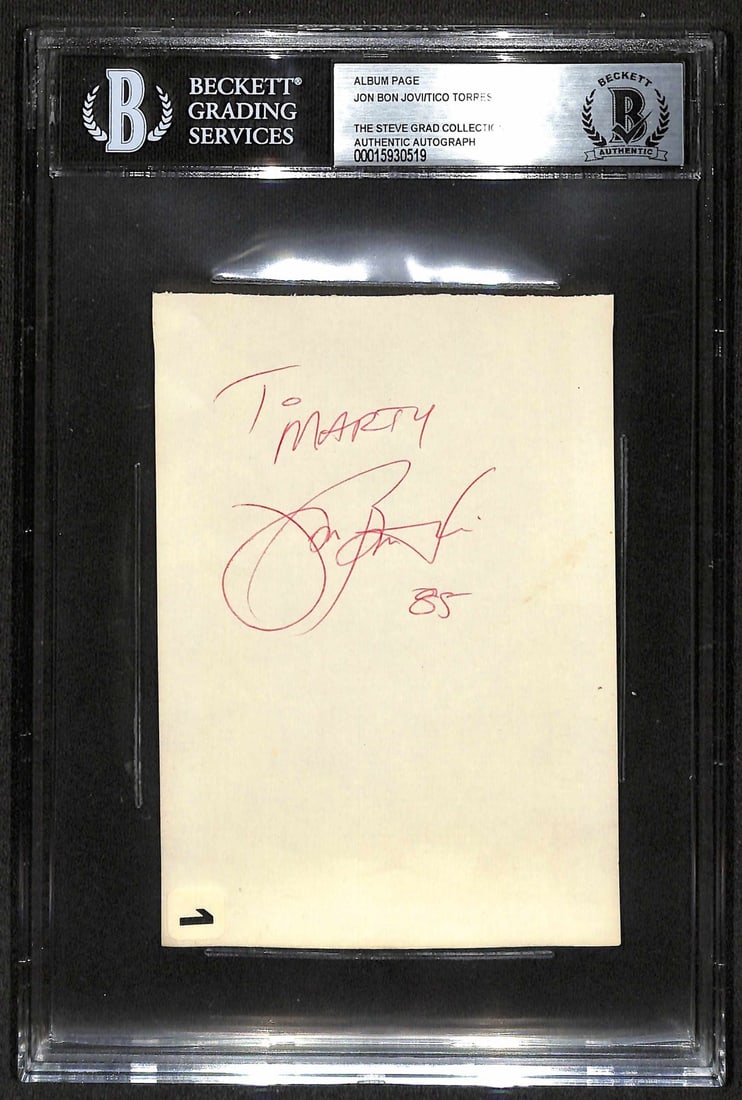 Vintage Dual Signed Album Page Jon Bon Jovi Tico Torres 1985 Beckett (1 of 1)
