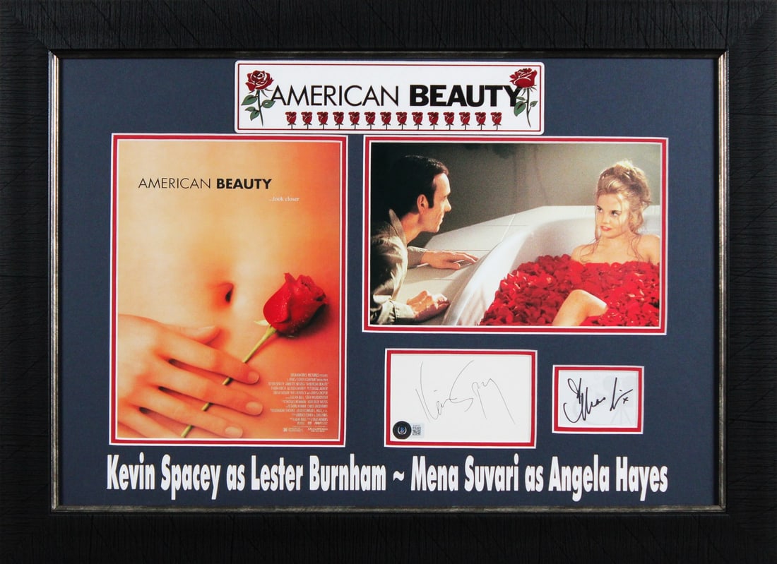 Kevin Spacey Mena Suvari American Beauty Signed Framed Display Beckett COA (1 of 3)