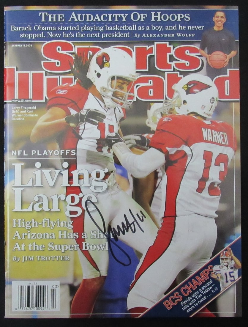 Larry Fitzgerald Signed 2009 Sports Illustrated Magazine JSA Authenticated (1 of 4)