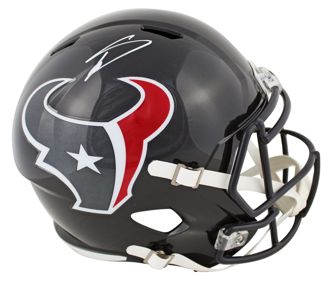 Stefon Diggs Signed Houston Texans Full Size Helmet BAS Authenticated: Stefon Diggs Signed Houston Texans Full Size Helmet BAS Authenticated This authentic full-size speed replica helmet has been personally signed by Stefon Diggs of the Houston Texans. The item features