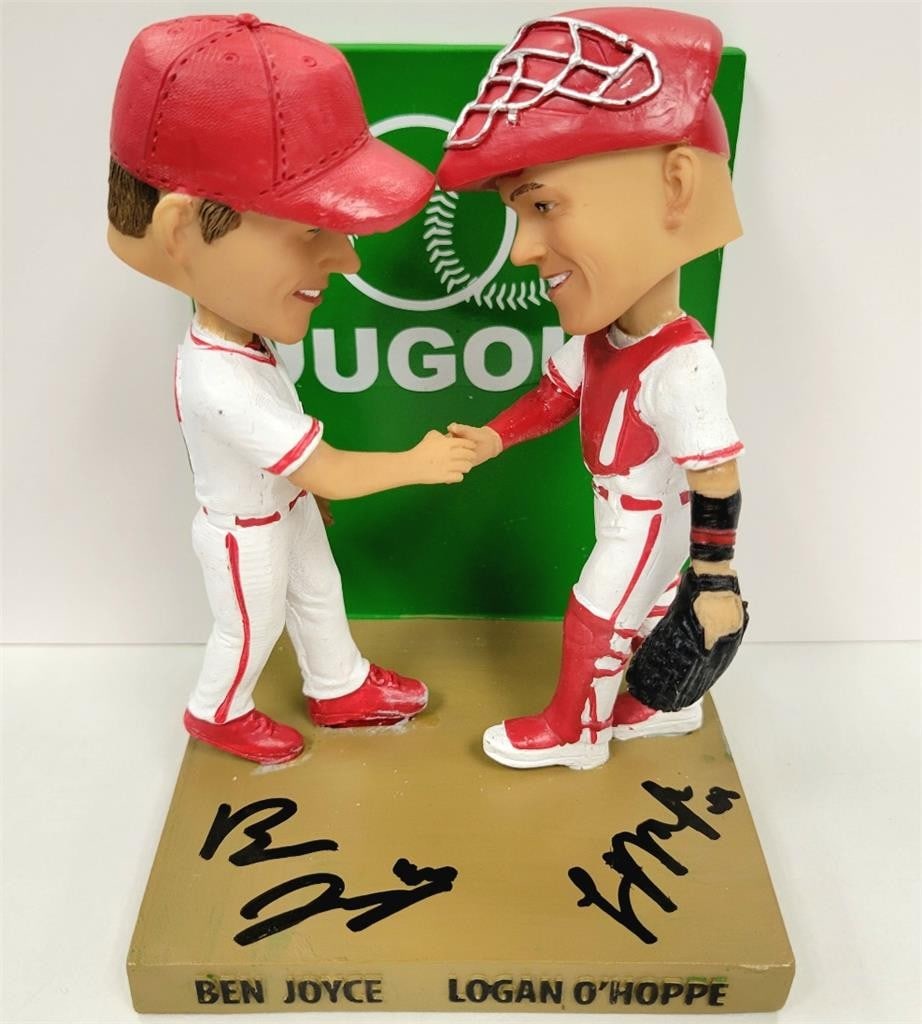 Logan O'Hoppe Ben Joyce Signed Angels Bobblehead LE 250 Beckett BAS: Logan O'Hoppe Ben Joyce Signed Angels Bobblehead LE 250 Beckett BAS Celebrate your love for baseball with this limited edition signed bobblehead featuring Logan O'Hoppe and Ben Joyce, part of a series