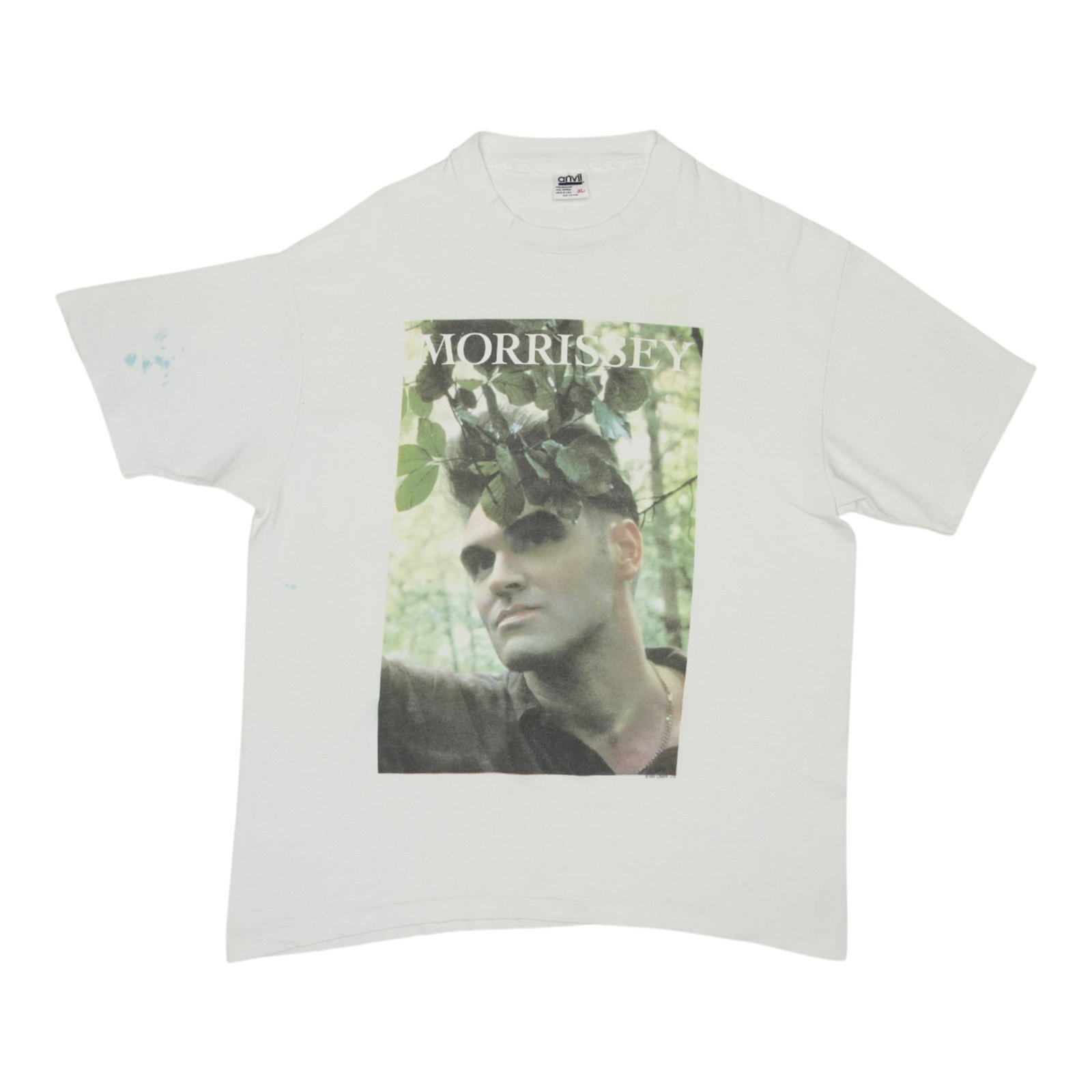 Vintage 1992 Morrissey White Cotton T-Shirt Extra Large: Vintage 1992 Morrissey White Cotton T-Shirt Extra Large This is an original vintage 1992 Morrissey shirt, not a modern reproduction. The shirt is made from 100% cotton and features no back graphics. I