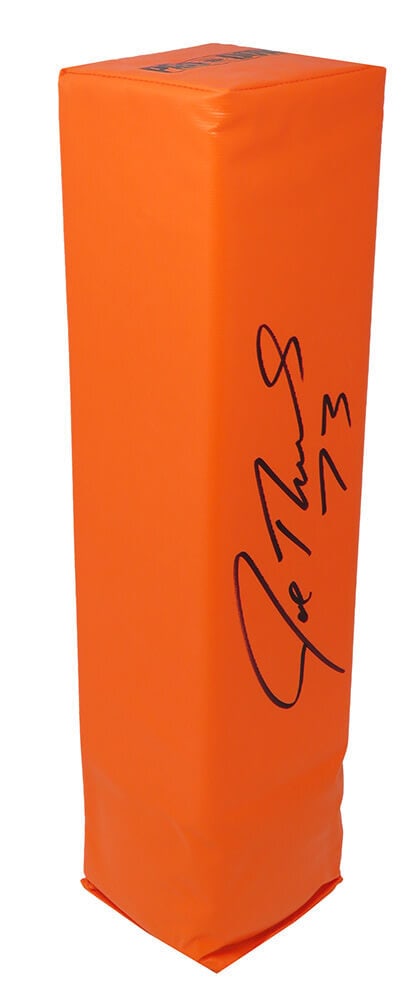 Joe Thomas Signed Cleveland Browns Orange Endzone Pylon with COA: Joe Thomas Signed Cleveland Browns Orange Endzone Pylon with COA Joe Thomas Signed Cleveland Browns Orange Endzone Pylon with COA This is a signed orange endzone pylon from Joe Thomas, the legendary o