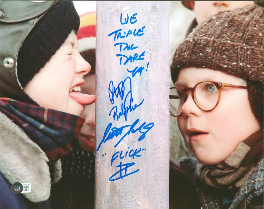 Peter Billingsley Scott Schwartz Signed A Christmas Story 11x14 Photo BAS: Peter Billingsley Scott Schwartz Signed A Christmas Story 11x14 Photo BAS This signed 11x14 photograph features Peter Billingsley and Scott Schwartz from the beloved film 'A Christmas Story.' The phot