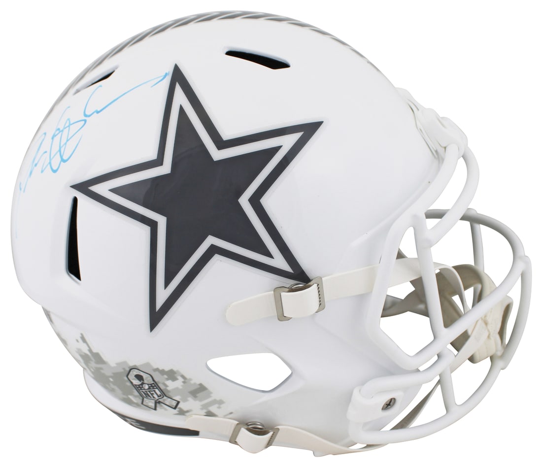 Deion Sanders Autographed Dallas Cowboys Salute To Service III Helmet BAS Authenticated (1 of 4)