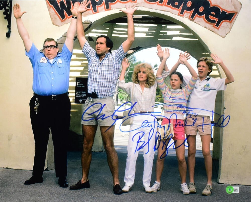 Chevy Chase Anthony Hall D'Angelo Autographed 16x20 Vacation Photo Beckett (1 of 9)