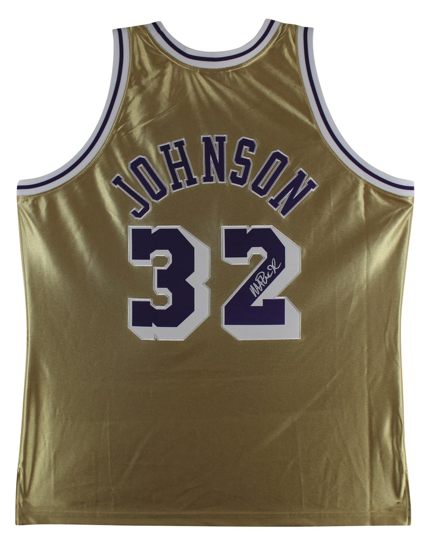 Magic Johnson Signed Gold Lakers 75th Anniversary Jersey BAS Authenticated (1 of 5)