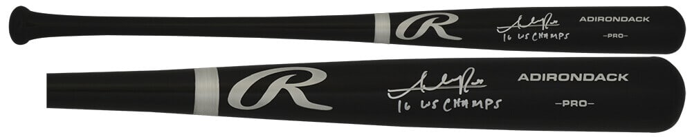 Addison Russell Signed Rawlings Pro Black Baseball Bat 2016 WS Champs COA (1 of 1)