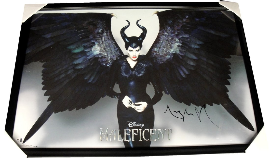 Angelina Jolie Autographed 20x30 Custom Framed Maleficent Photo GAI Certified (1 of 3)