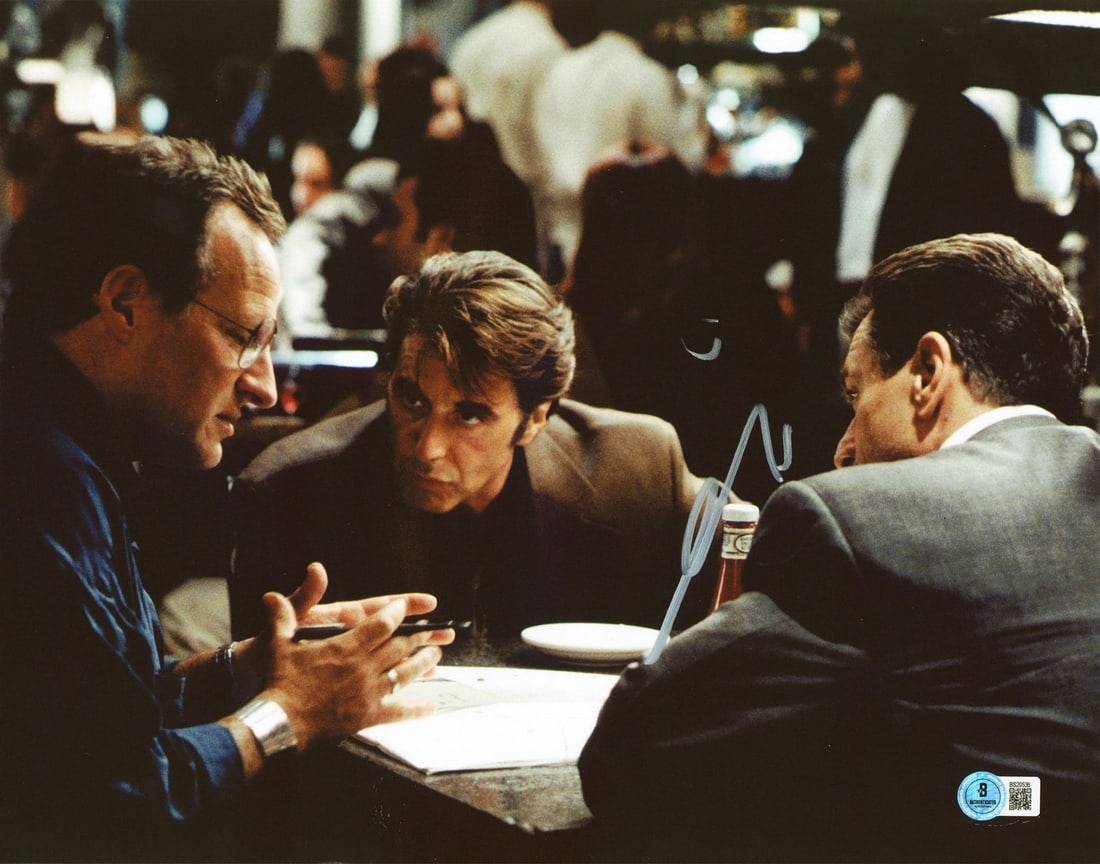 Al Pacino Signed 11x14 Heat Photo with Beckett Authentication: Al Pacino Signed 11x14 Heat Photo with Beckett Authentication This authentic 11x14 horizontal photograph features the iconic Al Pacino from the film "Heat." The photo is personally signed by Al Pacino