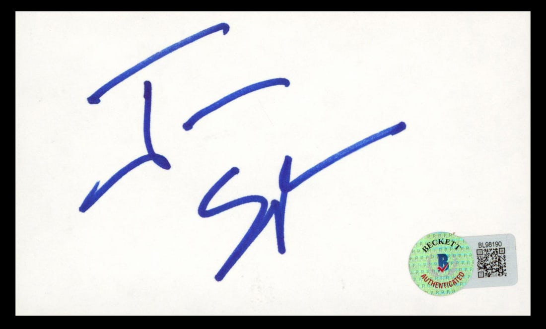 James Spader Signed 3x5 Index Card The Blacklist Beckett Authenticated: James Spader Signed 3x5 Index Card The Blacklist Beckett Authenticated This is an autographed 3x5 index card personally signed by James Spader, known for his role in 'The Blacklist.' The item is guara