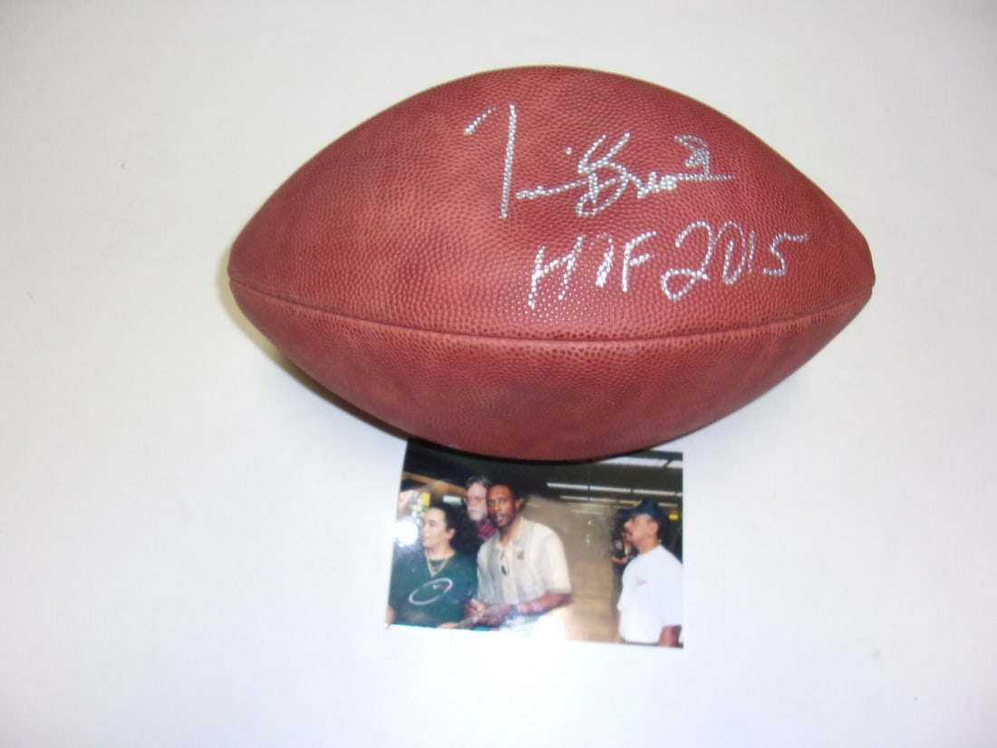 Tim Brown Signed Raiders Game Football with COA HOF 2015 (1 of 1)