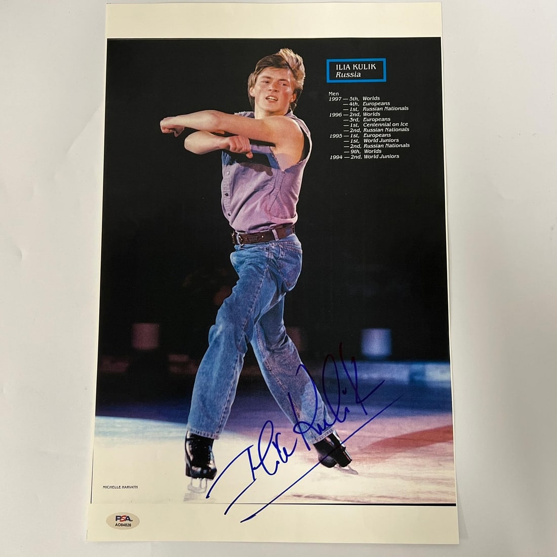 Llia Kulik Autographed Ice Skating Poster PSA Certified: Llia Kulik Autographed Ice Skating Poster PSA Certified This stunning poster features the signature of Olympic ice skater Llia Kulik, renowned for his exceptional performances in figure skating. The a