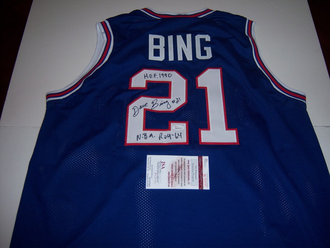 Dave Bing Signed Detroit Pistons Jersey HOF 90 ROY 64 JSA COA (1 of 2)