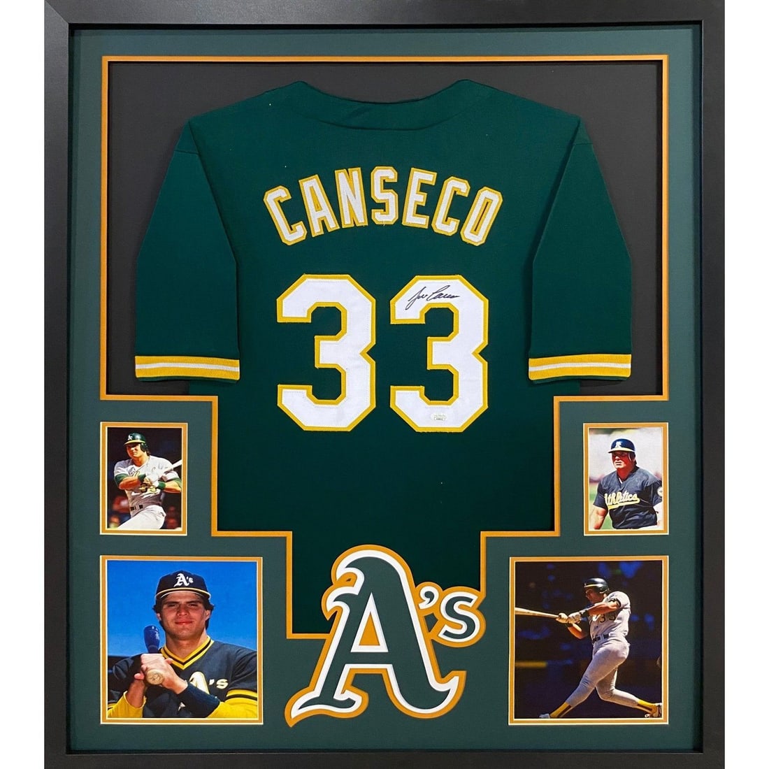 Jose Canseco Autographed Framed Jersey JSA Certified Oakland Athletics: Jose Canseco Autographed Framed Jersey JSA Certified Oakland Athletics This autographed Jose Canseco framed jersey is a must-have for any Oakland Athletics fan. Authenticated by JSA, a leader in sport