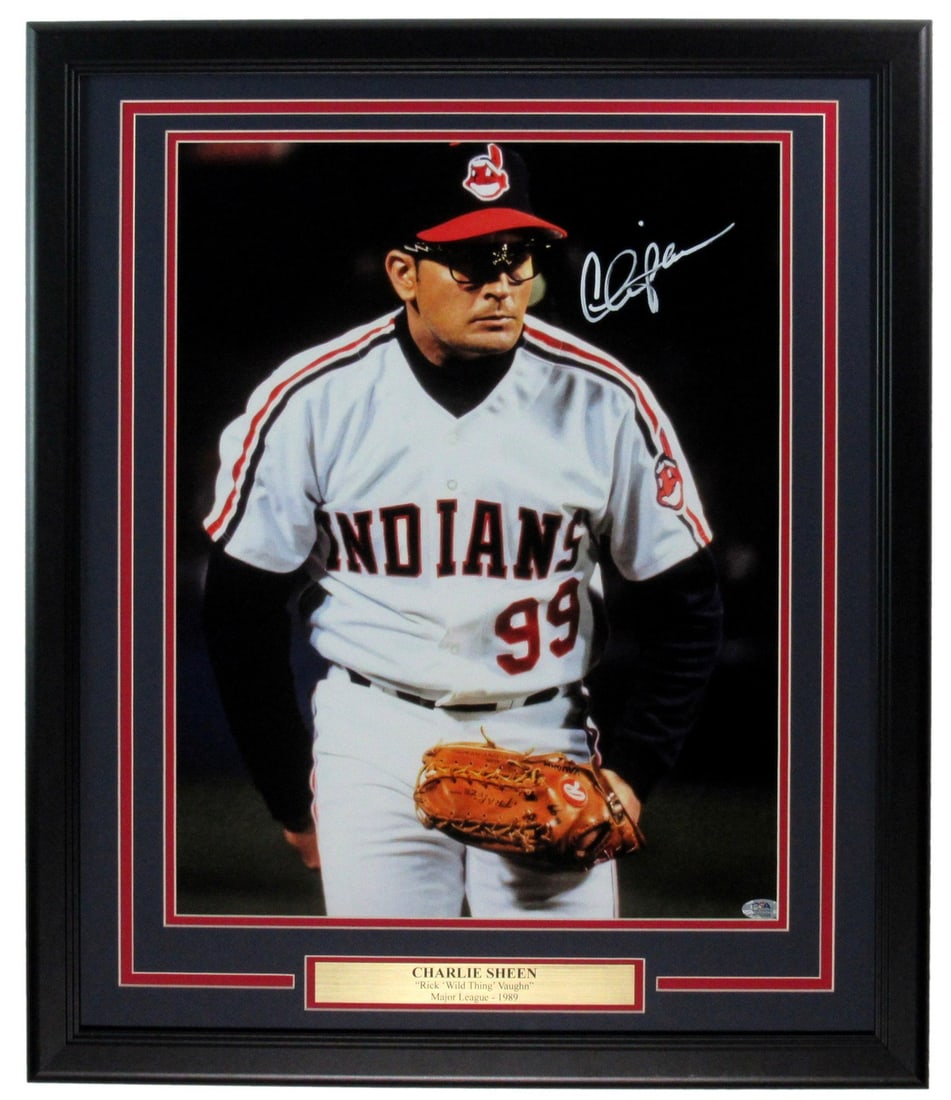 Charlie Sheen Signed Major League 16x20 Print Framed PSA/DNA (1 of 4)