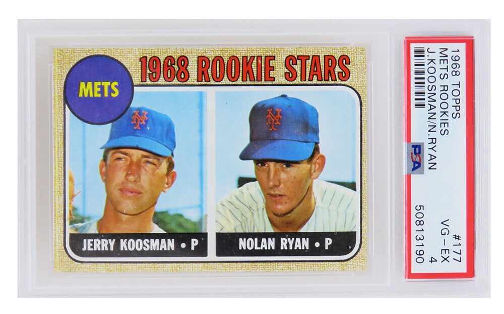 Nolan Ryan Jerry Koosman 1968 Topps Baseball RC Card #177 PSA 4 (1 of 2)