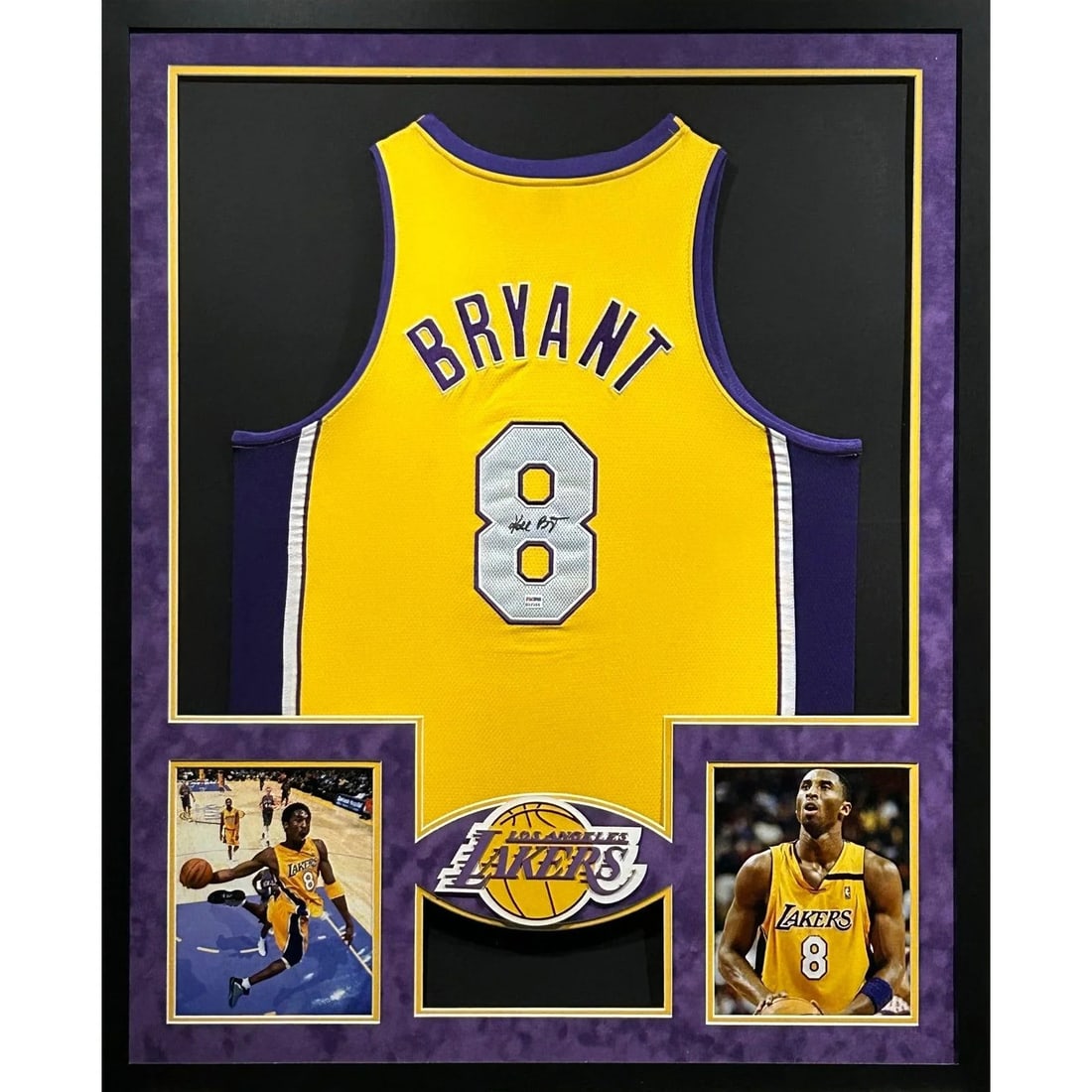 Framed Lakers Jersey with Kobe Bryant Signature PSA DNA Authenticated (1 of 3)