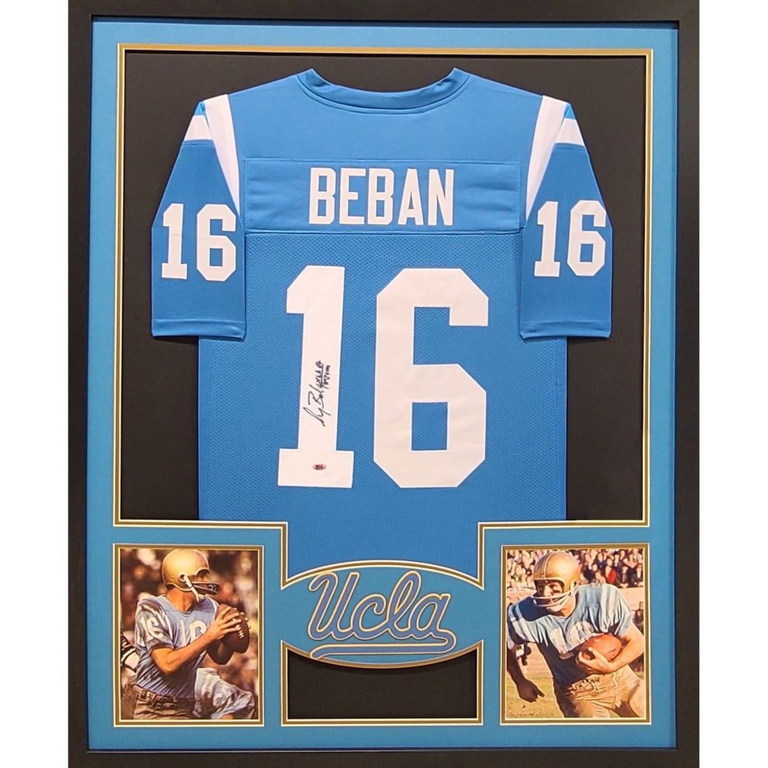 Gary Beban Autographed Framed Jersey UCLA Heisman Radtke Certified: Gary Beban Autographed Framed Jersey UCLA Heisman Radtke Certified This is a framed jersey autographed by Gary Beban, a renowned UCLA Heisman winner. The jersey is authenticated by Radtke, a leader in