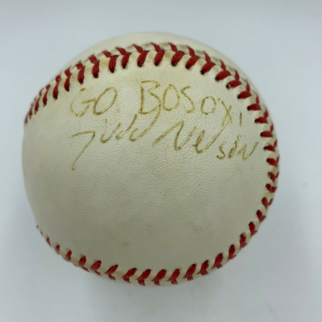 Judd Nelson Autographed American League Baseball Go Boston JSA COA: Judd Nelson Autographed American League Baseball Go Boston JSA COA This American League baseball is signed by Judd Nelson and features the phrase "Go Boston." The ball comes with a James Spence Authen
