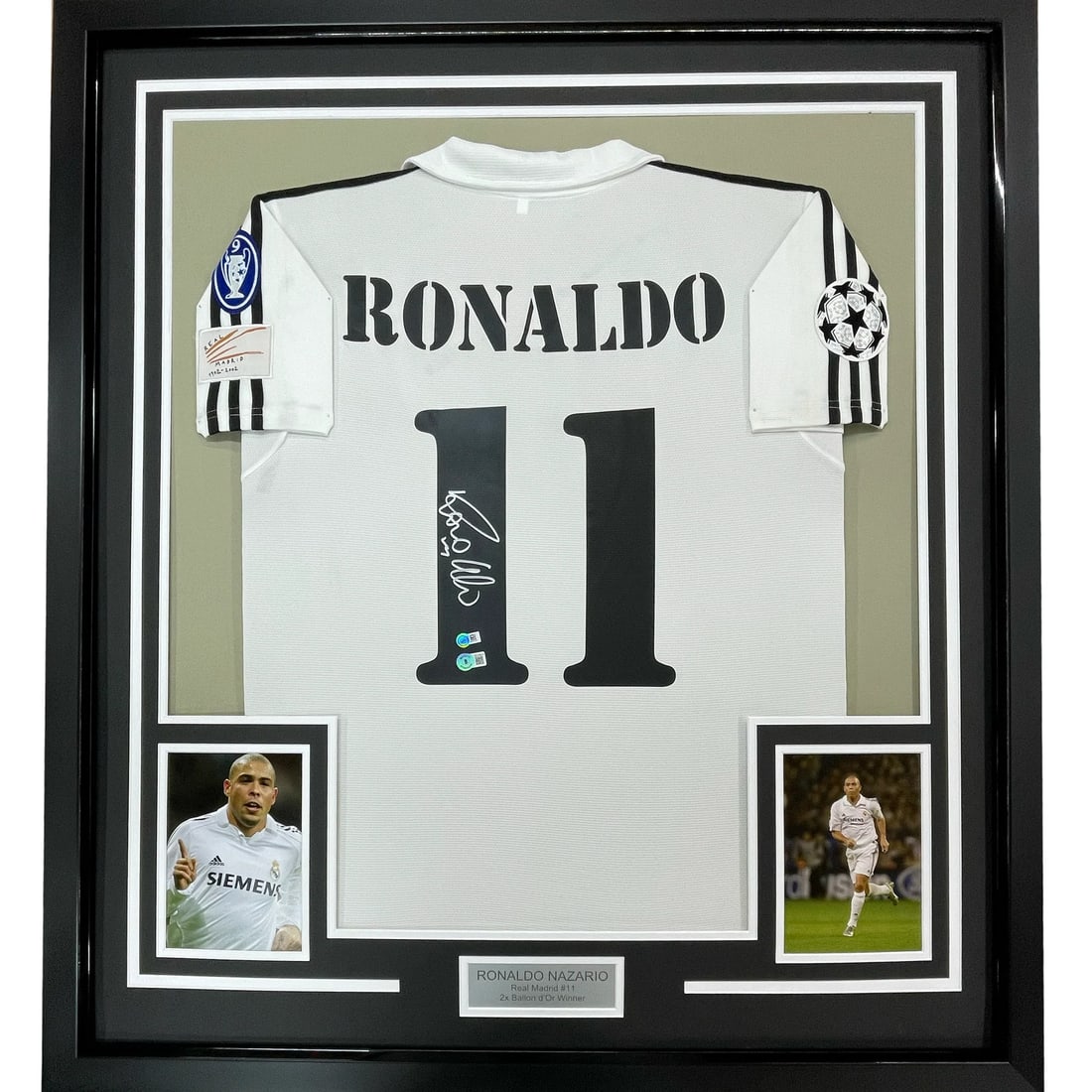 Framed Signed Ronaldo Nazario Real Madrid Jersey Beckett COA Gem Mint (1 of 1)