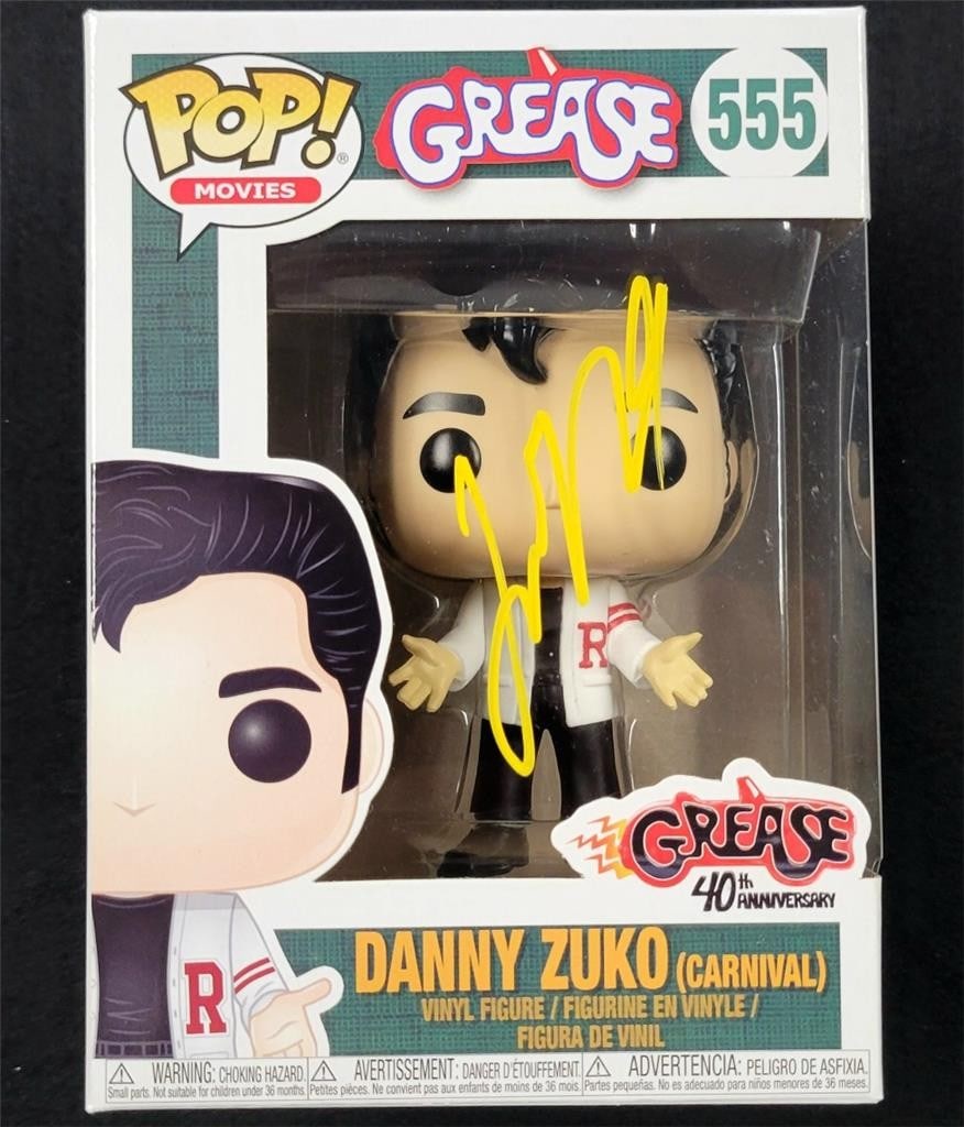 John Travolta Autographed Grease Danny Zuko Funko Pop Beckett BAS (1 of 6)