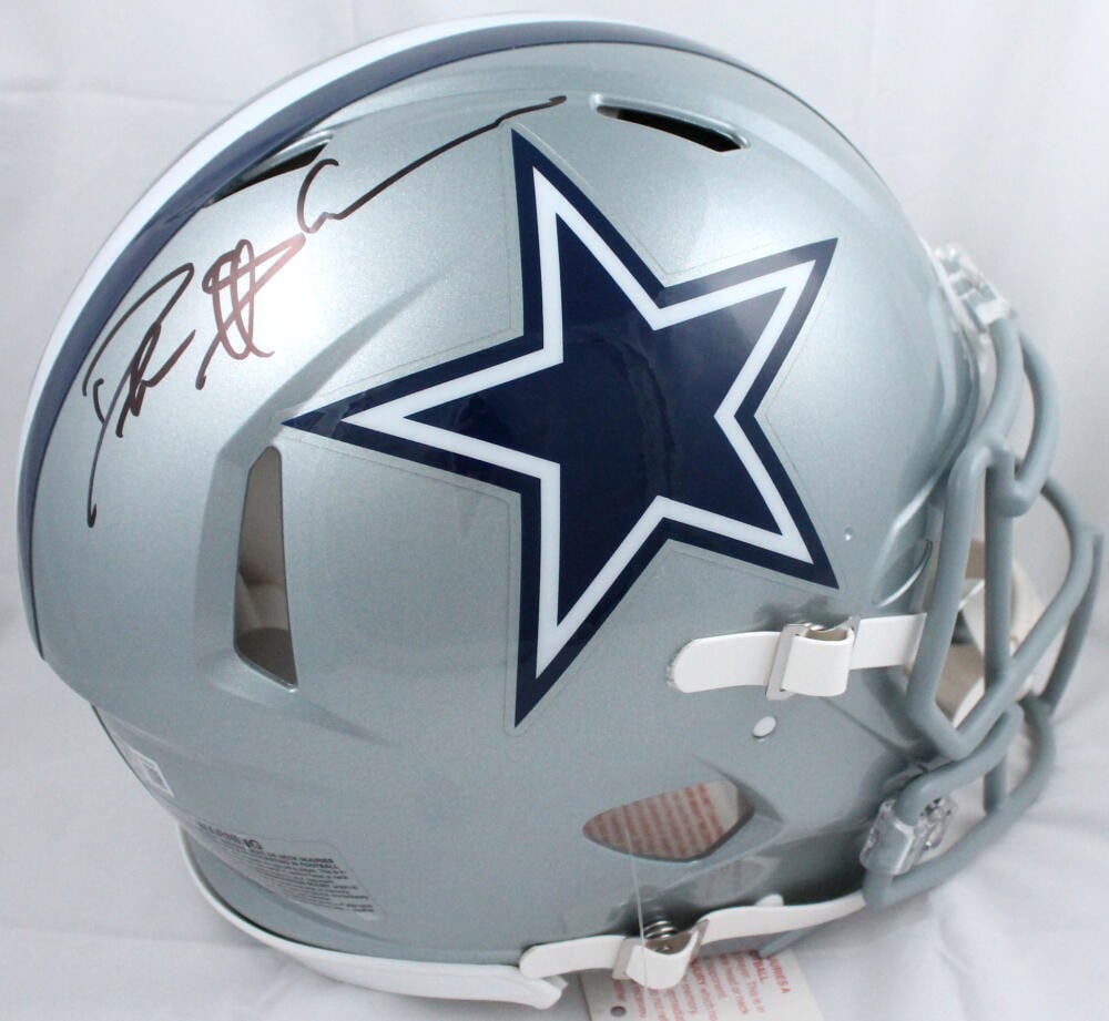 Deion Sanders Signed Dallas Cowboys Speed Helmet Beckett Authenticated: Deion Sanders Signed Dallas Cowboys Speed Helmet Beckett Authenticated This authentic Dallas Cowboys full-size speed helmet features the signature of legendary player Deion Sanders. The item is an ori