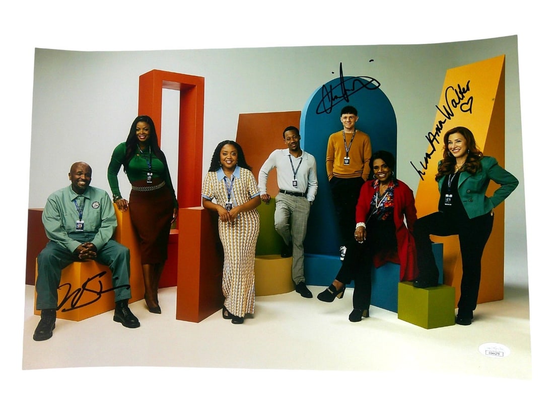 12x18 Photograph Signed by Walter Perfetti Davis Abbott Elementary Cast JSA Authenticated (1 of 3)