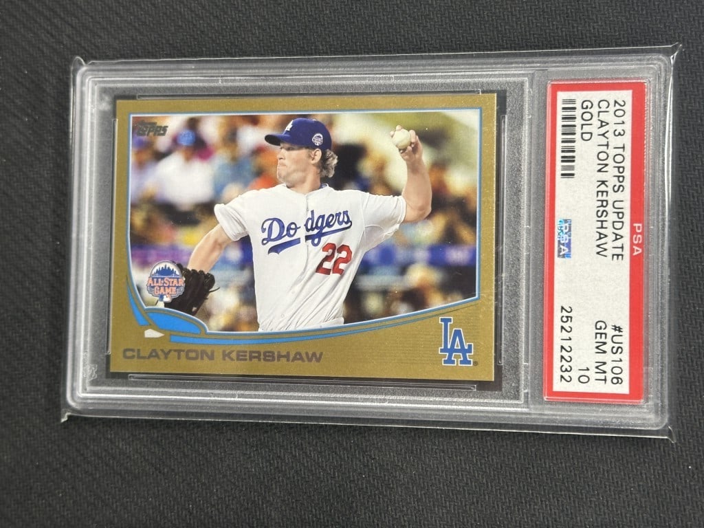 Clayton Kershaw 2013 Topps Update Gold Foil PSA 10 All Star Card US106 (1 of 2)