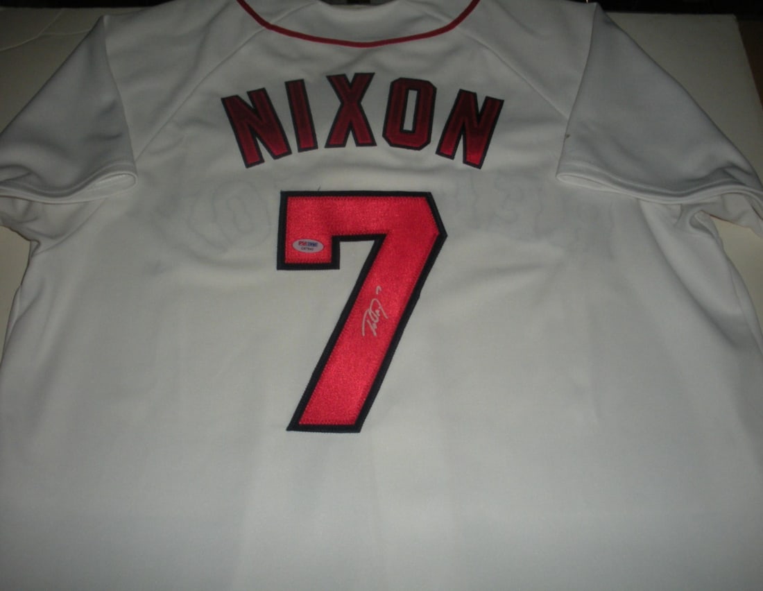 Trot Nixon Boston Red Sox Signed Majestic Jersey PSA DNA COA: Trot Nixon Boston Red Sox Signed Majestic Jersey PSA DNA COA This officially licensed Majestic jersey features Trot Nixon, a notable player from the Boston Red Sox. It has been authenticated with a PS