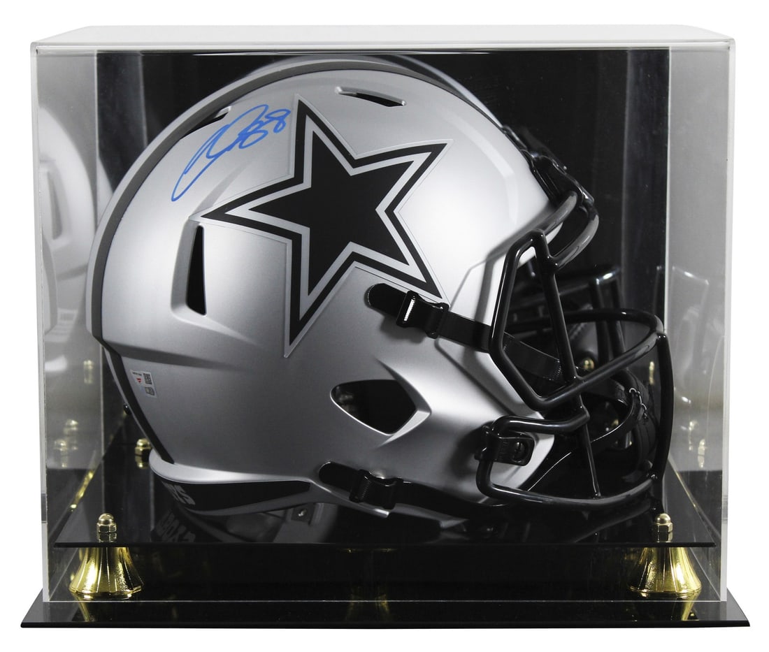 CeeDee Lamb Signed Dallas Cowboys Rave Helmet with Case FAN Authentic: CeeDee Lamb Signed Dallas Cowboys Rave Helmet with Case FAN Authentic This Dallas Cowboys Rave Riddell Full Size Speed Rep Helmet has been personally signed by standout wide receiver CeeDee Lamb. It f