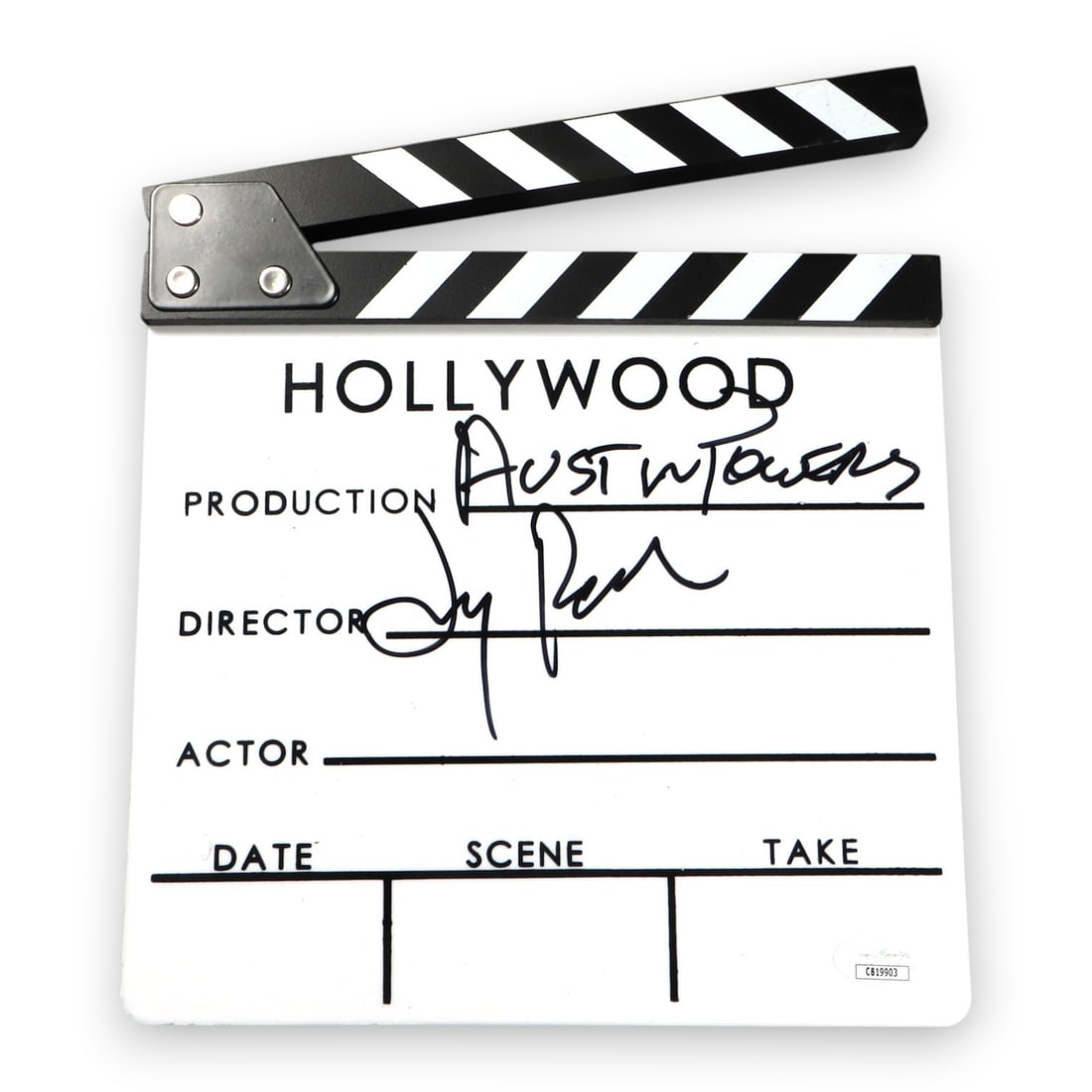 Jay Roach Signed Austin Powers Movie Clapper JSA Authenticated: Jay Roach Signed Austin Powers Movie Clapper JSA Authenticated Own a piece of cinematic history with this authentic movie clapper signed by director Jay Roach, known for his work on the iconic "Austin
