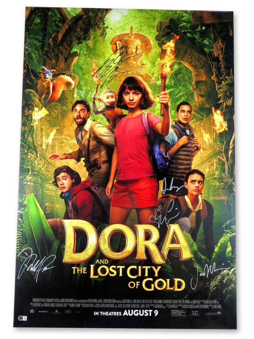 Dora & The Lost City of Gold Signed 27x40 Poster with Beckett Authentication: Dora & The Lost City of Gold Signed 27x40 Poster with Beckett Authentication This is an original autographed poster of "Dora & The Lost City of Gold" measuring 27X40 inches. The poster features signat