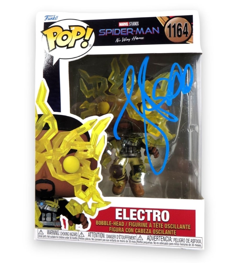 Jamie Foxx Autographed Funko POP Spider-Man Electro Beckett Authenticated (1 of 3)