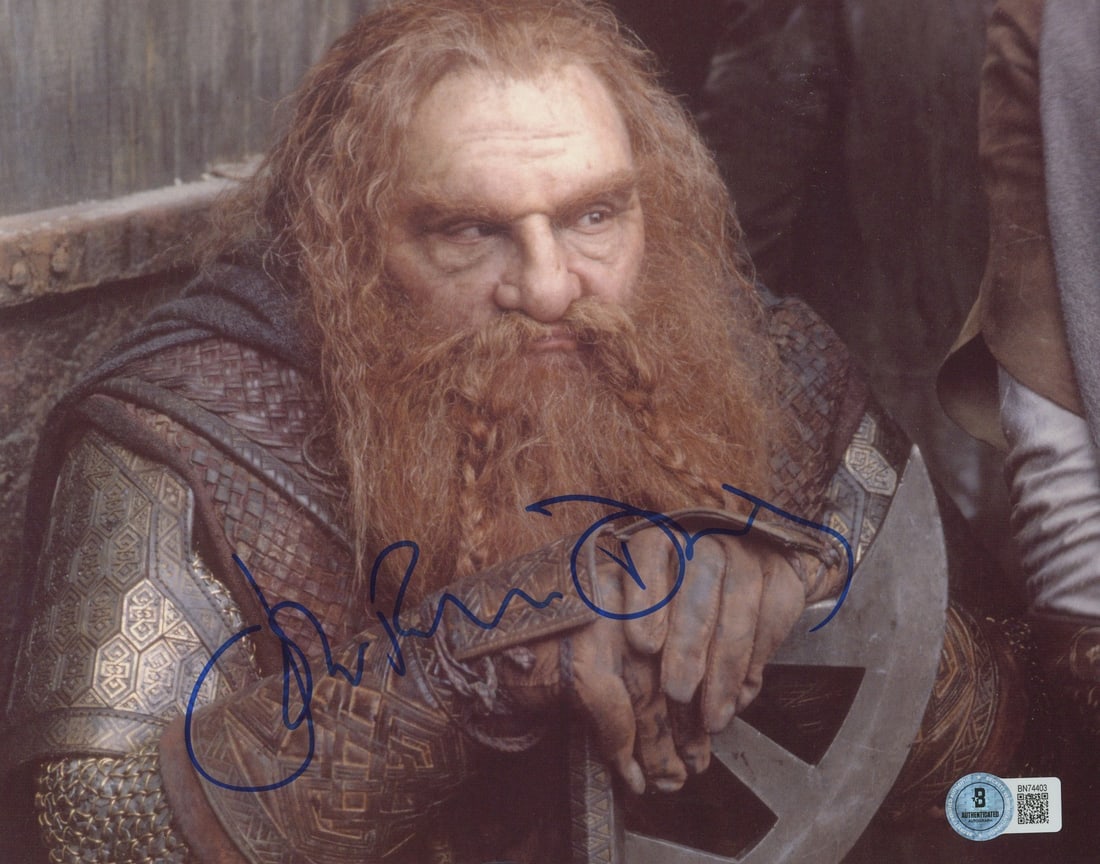 John Rhys-Davies Signed 8x10 Photo Lord of the Rings BAS Authenticated: John Rhys-Davies Signed 8x10 Photo Lord of the Rings BAS Authenticated This authentic 8x10 photograph features the signature of John Rhys-Davies, renowned for his role in the Lord of the Rings series.