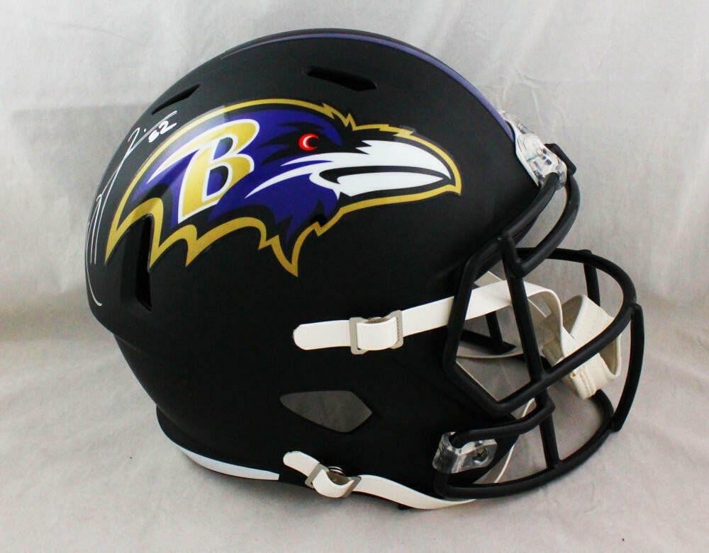 Ray Lewis Signed Ravens Full Size Black Helmet Beckett Authenticated (1 of 5)