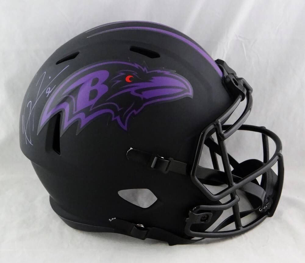 Ray Lewis Autographed Baltimore Ravens Eclipse Speed Helmet Beckett Authenticated: Ray Lewis Autographed Baltimore Ravens Eclipse Speed Helmet Beckett Authenticated This full-size Eclipse Speed helmet is autographed by Ray Lewis, a legendary player for the Baltimore Ravens. The helm