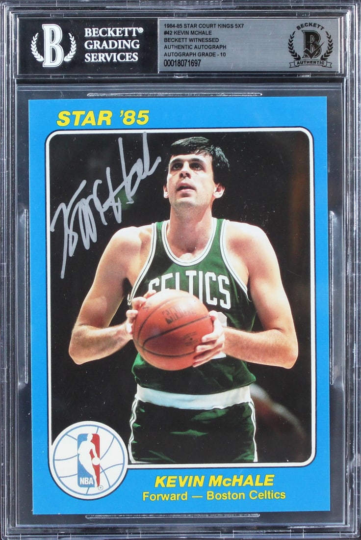 Kevin McHale Boston Celtics Signed 1984 Star Court Kings Card Auto 10 BAS Slab (1 of 2)