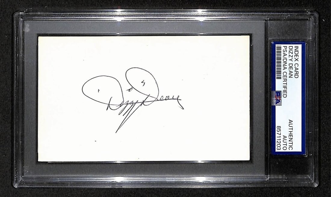 Dizzy Dean Hall of Fame Autographed 3x5 Index Card PSA DNA Authenticated (1 of 1)