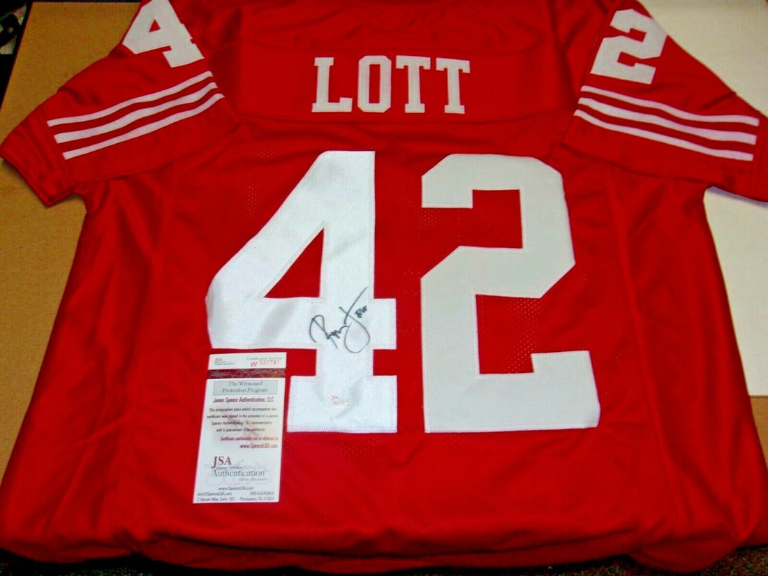 Ronnie Lott Signed San Francisco 49ers Jersey HOF 2000 4x Super Bowl Champion JSA COA: Ronnie Lott Signed San Francisco 49ers Jersey HOF 2000 4x Super Bowl Champion JSA COA Showcase your team pride with this signed jersey featuring Ronnie Lott, a legendary player for the San Francisco 4