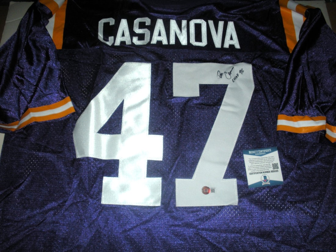 Tommy Casanova LSU Tigers Signed Nike Jersey with Beckett COA: Tommy Casanova LSU Tigers Signed Nike Jersey with Beckett COA This officially licensed Nike jersey features the signature of Tommy Casanova, a celebrated player from the LSU Tigers football team. This
