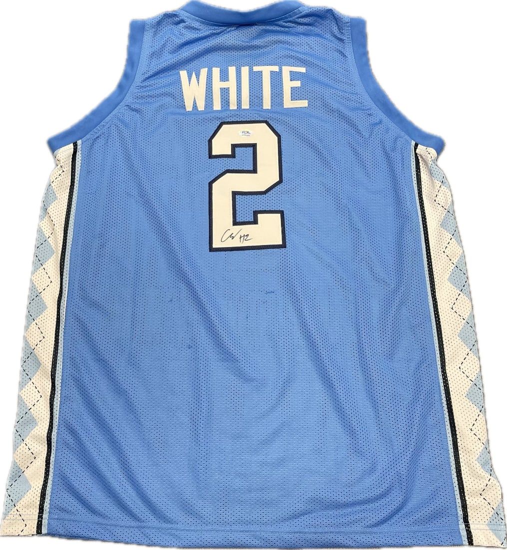 Coby White Autographed North Carolina Jersey PSA/DNA Certified: Coby White Autographed North Carolina Jersey PSA/DNA Certified This jerseys showcases the autograph of Coby White, a standout player from North Carolina. The signature has been authenticated by PSA/DN