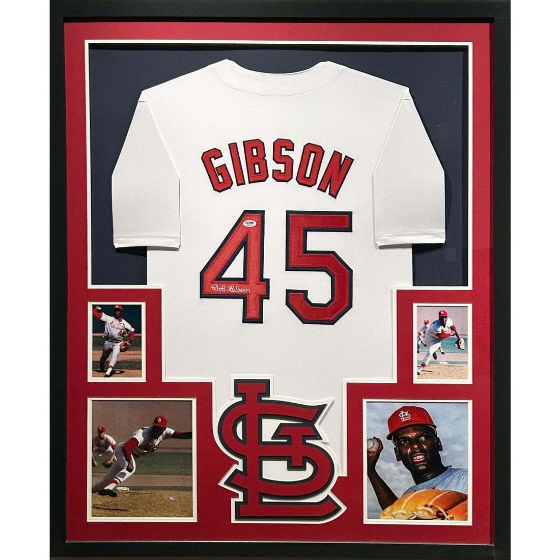 Bob Gibson Signed Framed Jersey JSA Authenticated St. Louis Cardinals HOF (1 of 2)
